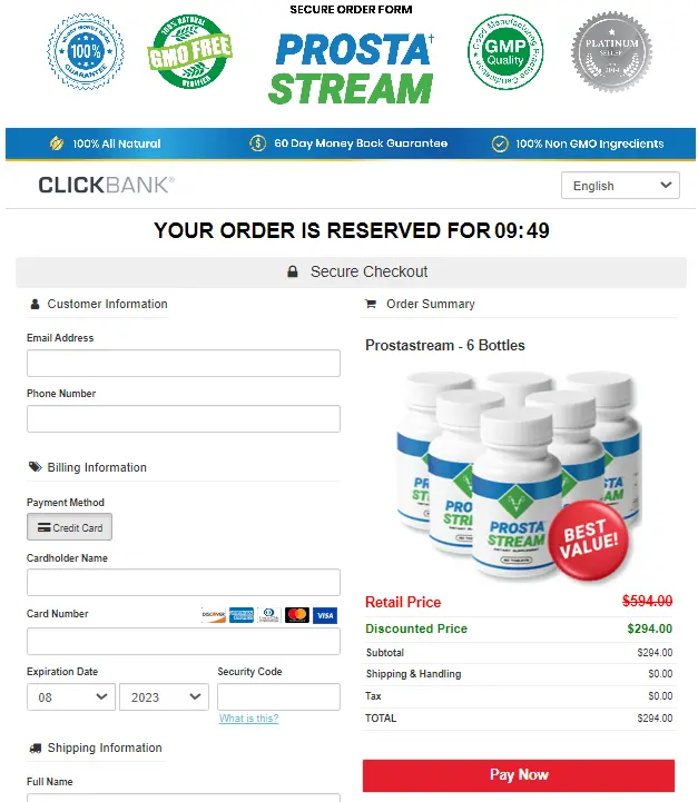 ProstaStream order page